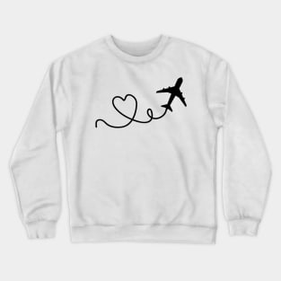 Airplane Heart - Airplanes Lover Gift Crewneck Sweatshirt